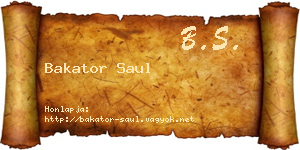 Bakator Saul névjegykártya
